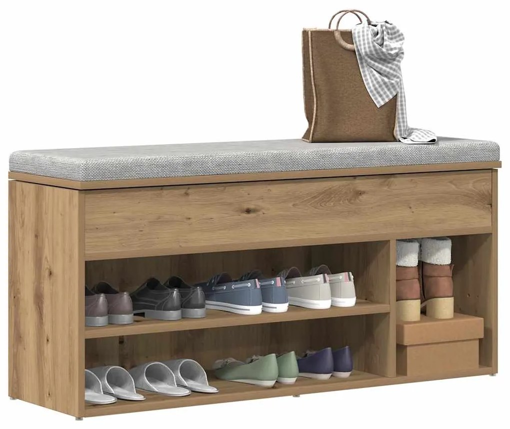 Scarpiera Rovere Artigianale 102x30,5x45 Cm Legno Multistrato /