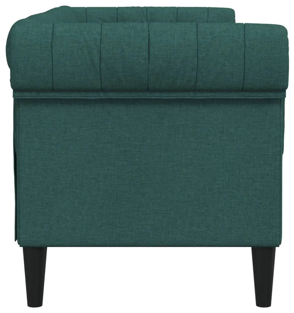 Divano chesterfield a 2 posti verde scuro in tessuto