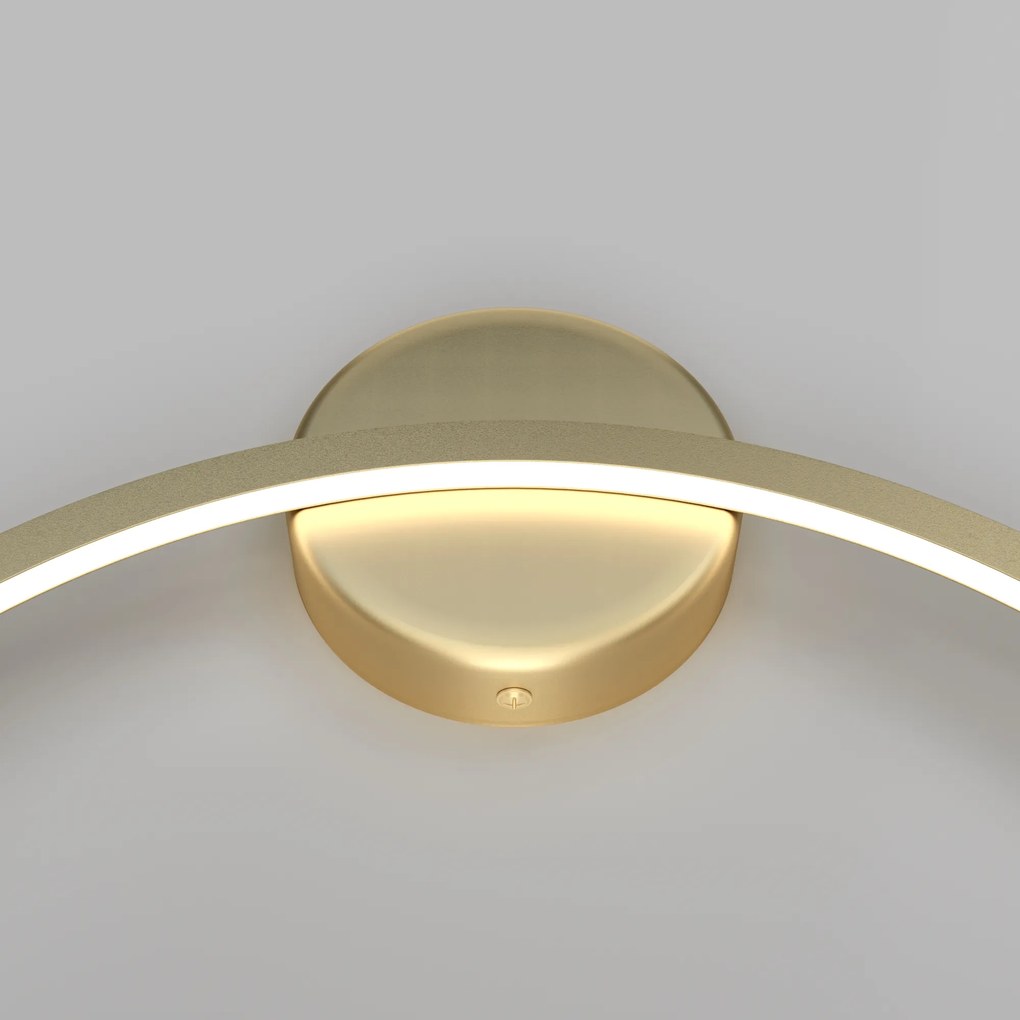 Applique Da Parete Moderno Halo Alluminio Ottone 1 Luce Led 24W