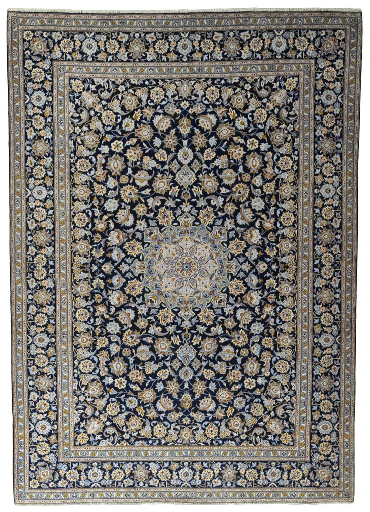 Kashan Tappeto persiano 270 x 390 Blu (Iran) Annodato A Mano
