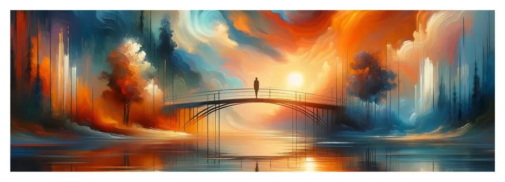 Quadro su tela – Ponte nella luce del tramonto