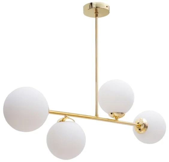 Lampadario a sospensione con supporto rigido FIRA 4xE27/60W/230V oro