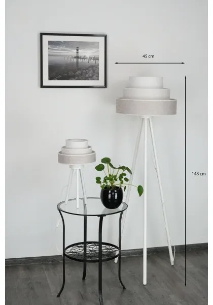 Brilagi - Lampada con piedistallo ALASKA LUNETA 1xE27/15W/230V grigio/color crema