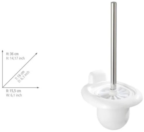 WENKO 17947100 - Scopino WC PURE 15,5x36 cm bianco