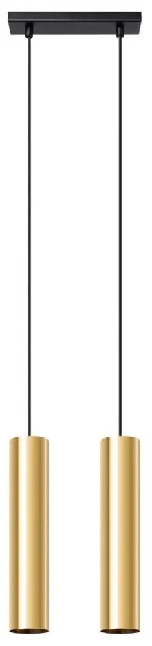 Sollux SL.1241 - Lampadario a sospensione con filo LAGOS 2xGU10/10W/230V oro