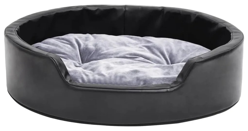 Lettino per cani nero e grigio 69x59x19 cm peluche e similpelle