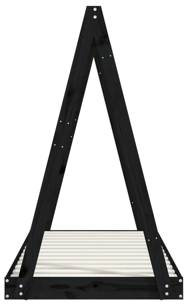 Giroletto per bambini nero 70x140 cm in legno massello di pino
