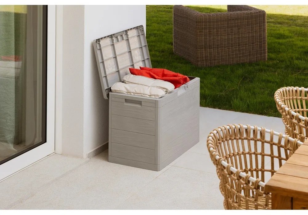Contenitore da giardino grigio chiaro in plastica Woodys – Toomax