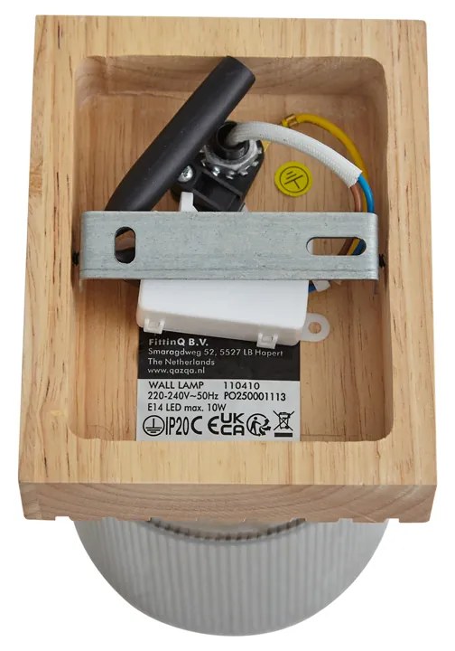 Faretto moderno in legno con vetro fumé orientabile e inclinabile - Gracy