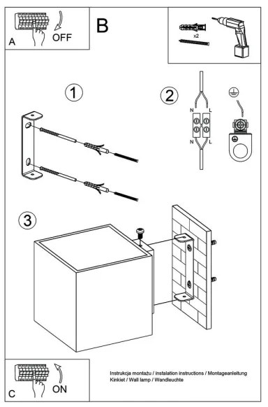 Sollux SL.0491 - Applique QUAD 1xG9/8W/230V legno