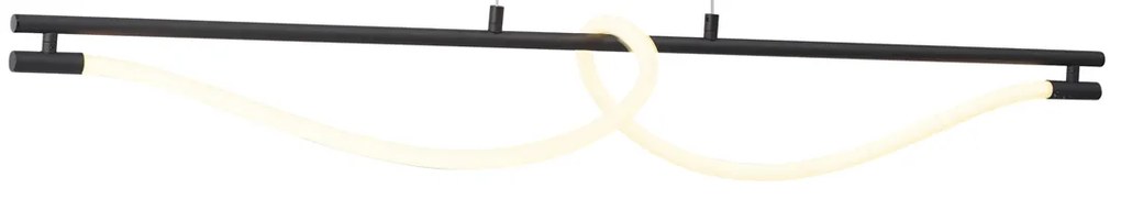 Lampada a sospensione moderna nera con LED dimmerabile a 3 fasi - Twirl