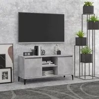 Mobile TV con Gambe in Metallo Grigio Cemento 103,5x35x50 cm 805972