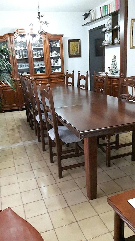 Tavolo classico in legno massello da pranzo allungabile cm160x85