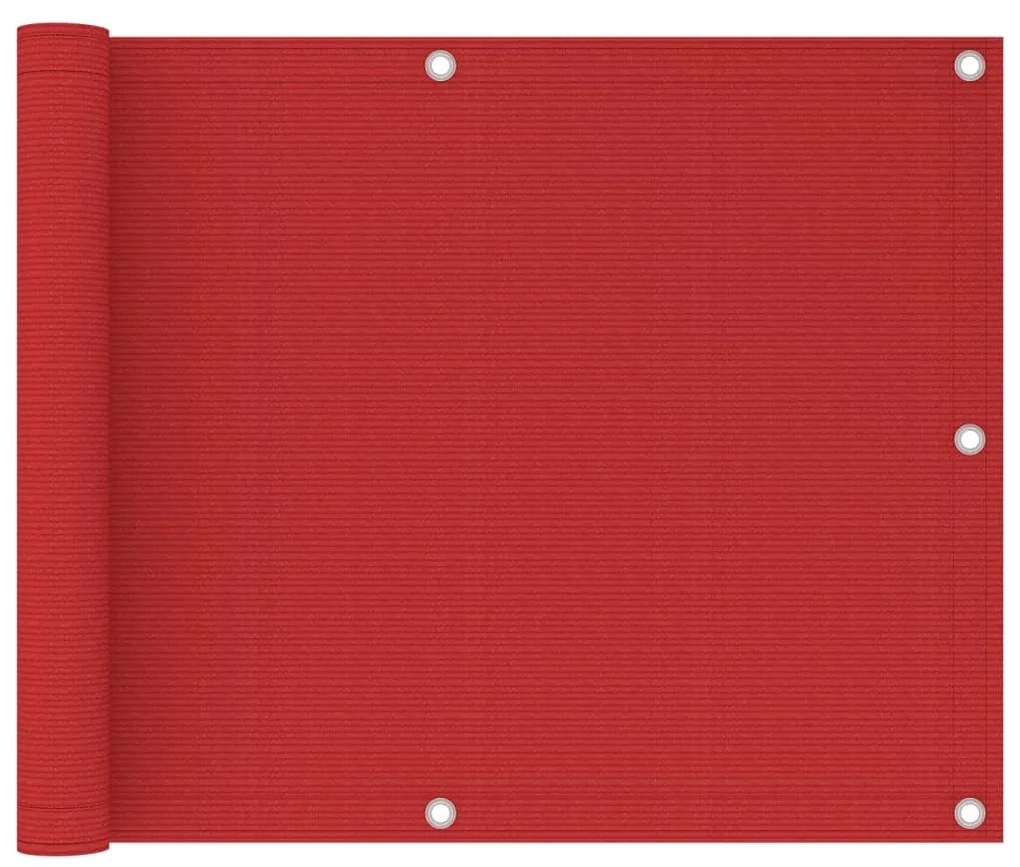 Paravento Da Balcone Rosso 75x300 Cm İn Hdpe /