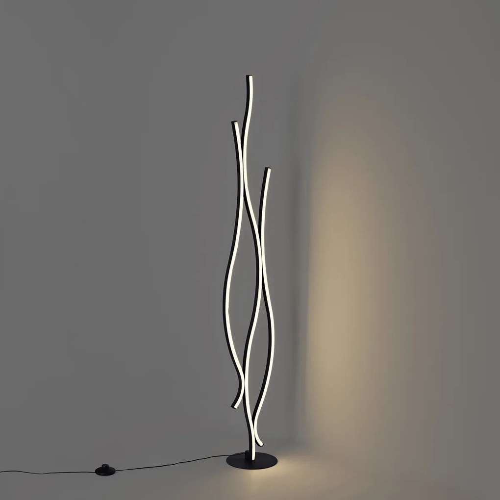 Lampada da terra di design nera con LED dimmerabile - Ying