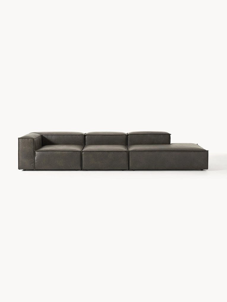 Chaise longue XL componibile in pelle Lennon