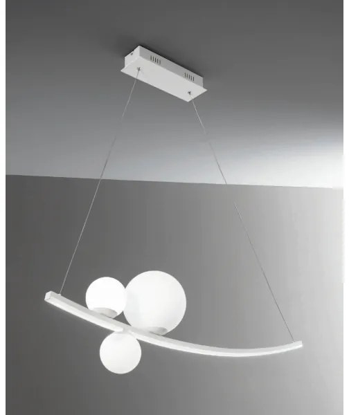 Lampada a sospensione ALTALENA led in metallo 120 cm verniciato BIANCO