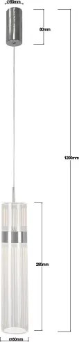 Lampadario LED su cavo AMBIENTE, 6W, 230V, 3000/4000/6000K (temperatura colore selezionabile), finitura cromo lucido