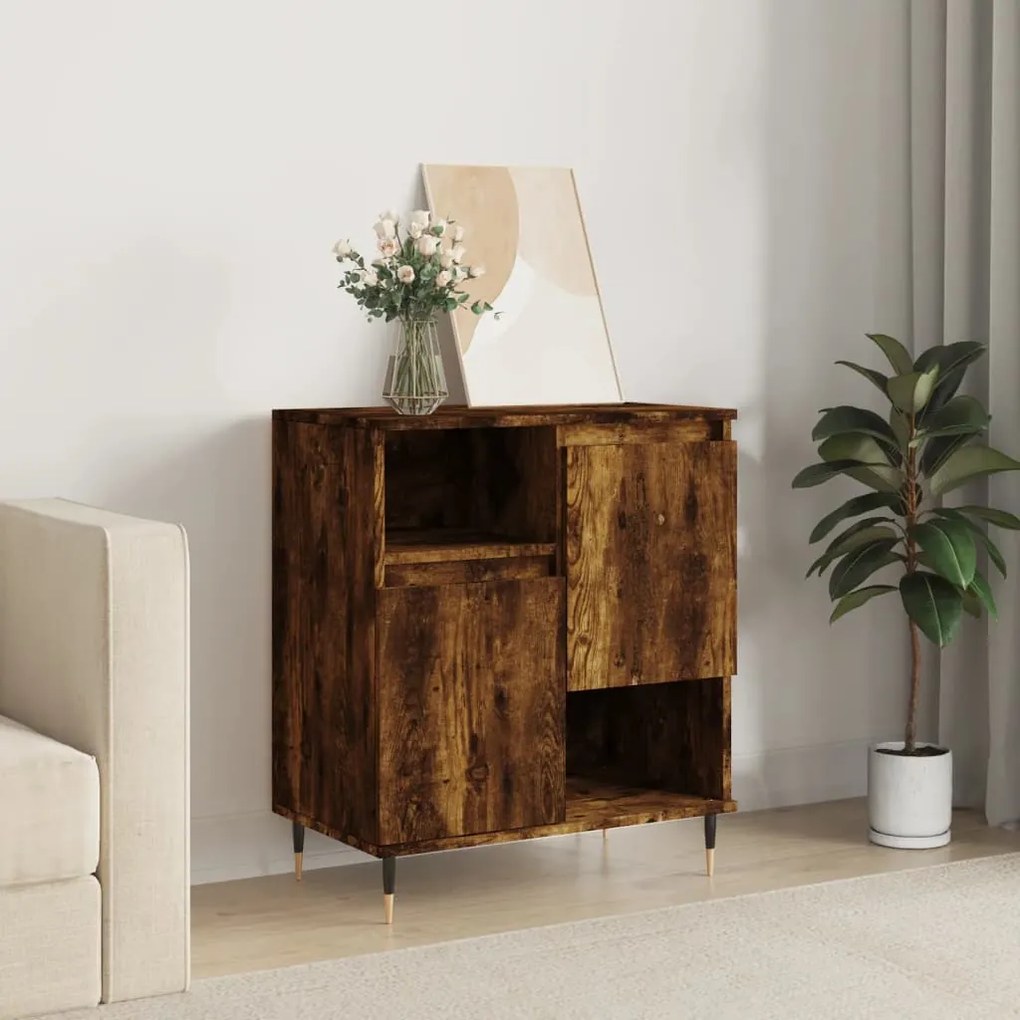 Credenza rovere fumo 60x35x70 cm in legno multistrato