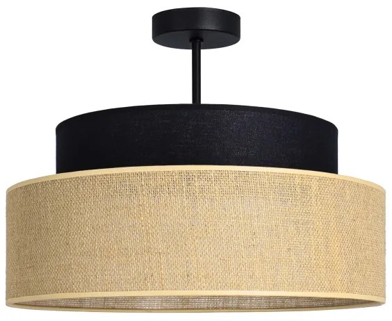 Lampadario a plafone BOHO 1xE27/60W/230V diametro 40 cm nero/beige