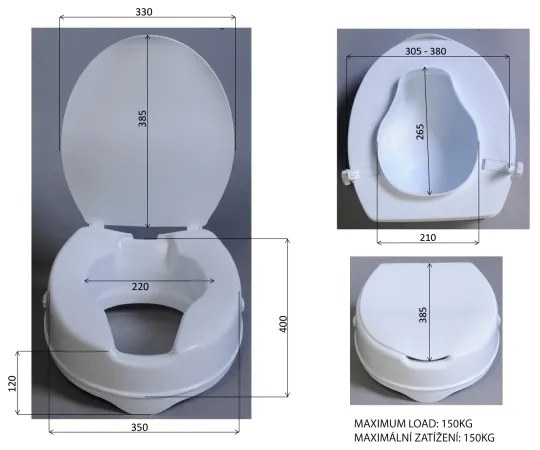 Ridder - Sedile WC rialzato bianco