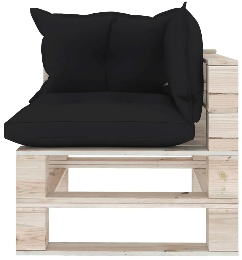 Set divani da giardino pallet 5 pz con cuscini in legno di pino