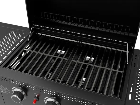 Barbecue A Gas 3 Fuochi Ripiani Pieghevoli Hot 3 C-Line