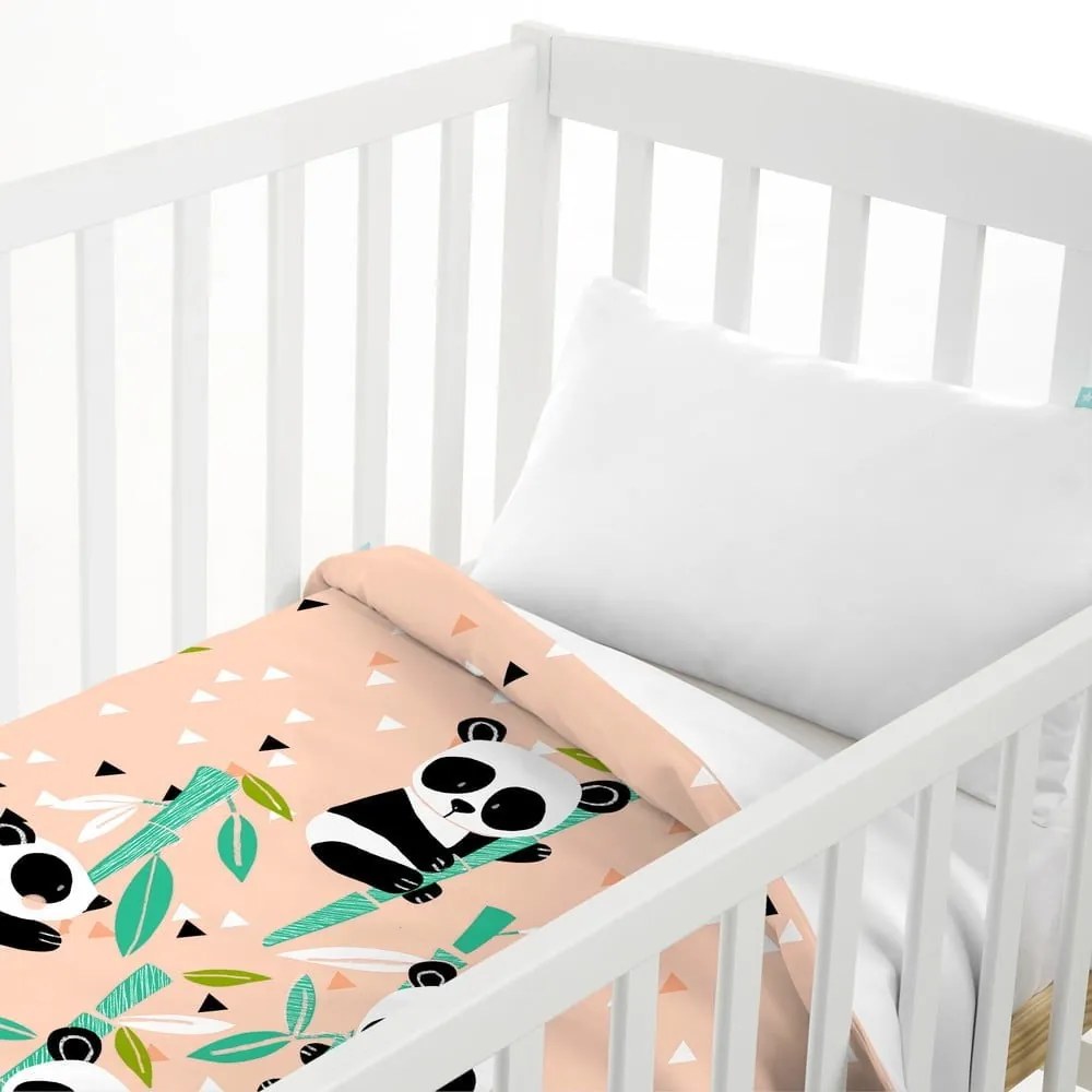 Biancheria da letto per bambini in cotone, 100 x 120 cm Panda Garden - Moshi Moshi