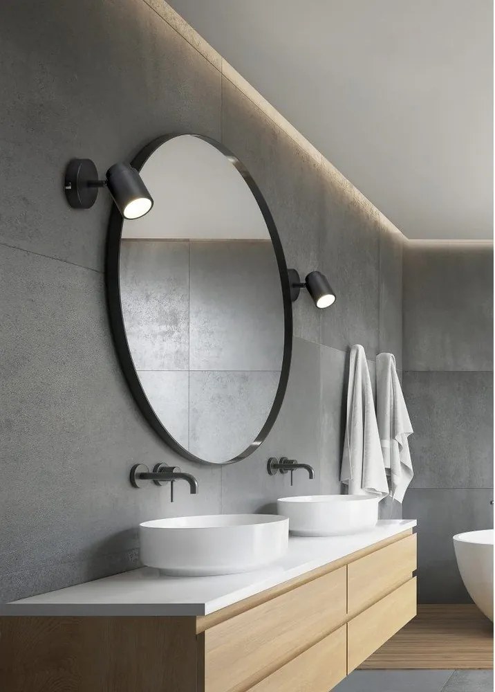 Faretto in metallo nero opaco 10x9 cm Angelo - Trio