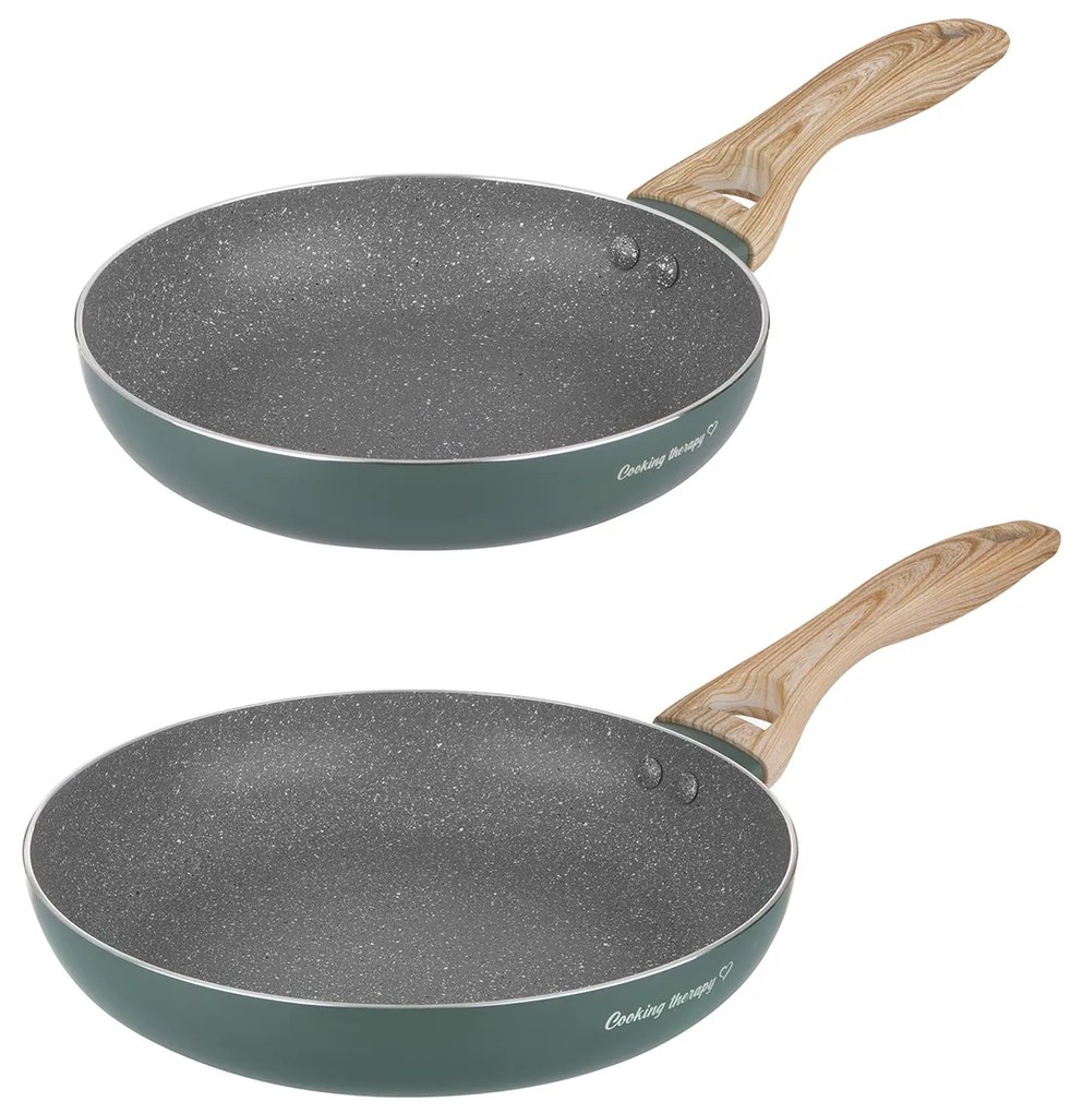 Set 2 padelle 22 e 26 cm verde Cooking Therapy