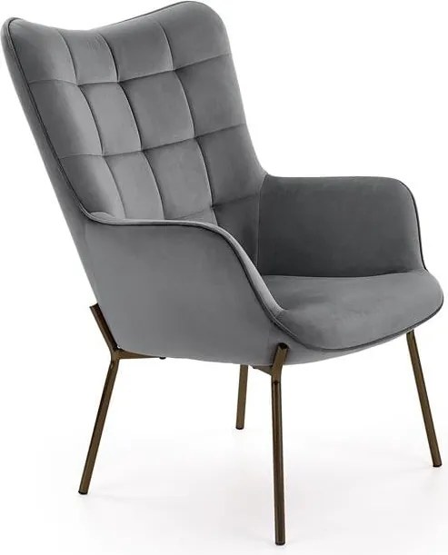 Poltrona imbottita Castel in grigio - H 97 cm