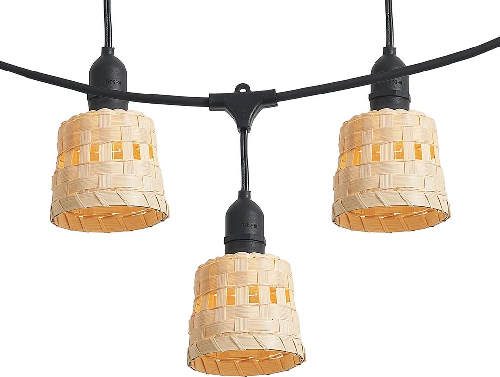 Ghirlanda luminosa in bambù con spina 8m con 10 luci LED IP44 - Ibiz