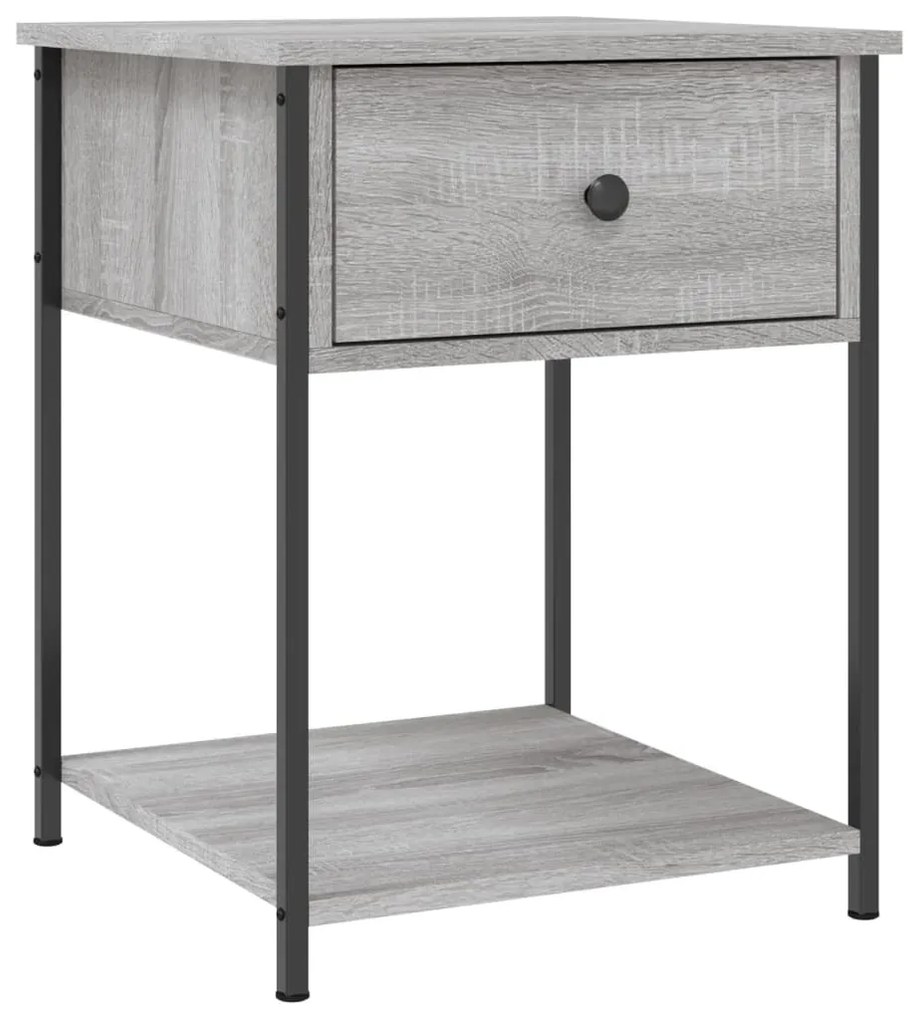 Comodini 2 pz Grigio Sonoma 44x45x58 cm in Legno Multistrato