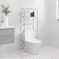 Rastrelliera per Bagno a 2 Livelli Grigia 53,5x28x143 cm Ferro 343134