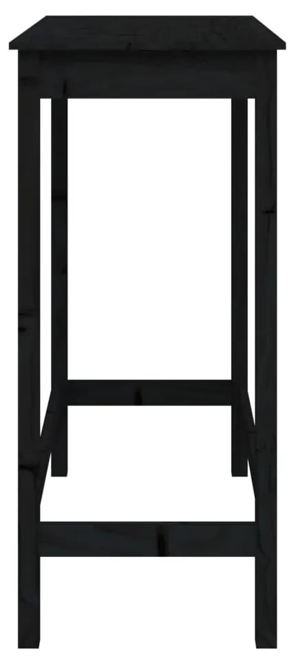 Tavolo da bar nero 100x50x110 cm in legno massello di pino