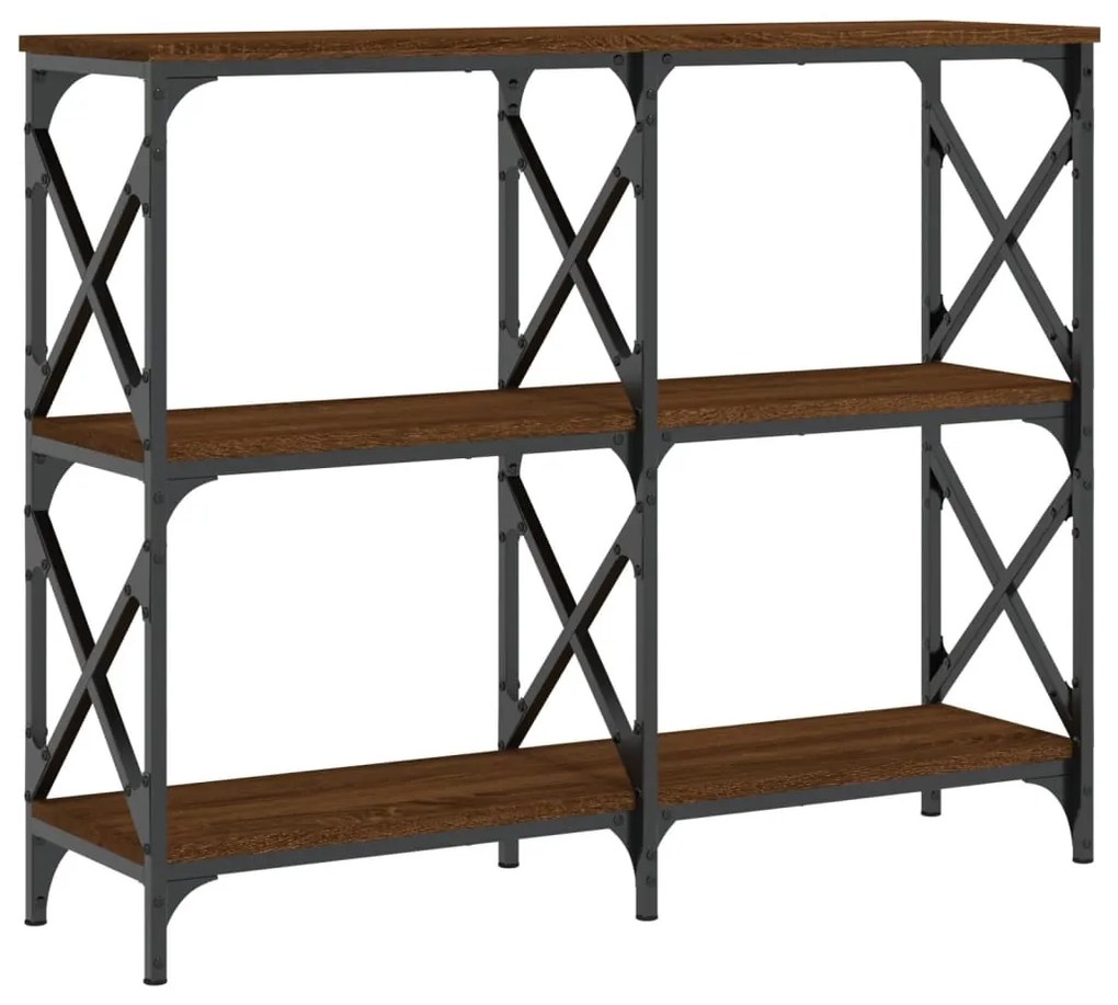 Tavolino consolle rovere marrone 100x28x80,5 legno multistrato