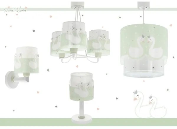 Dalber 61717H - Lampadario per bambini SWEET LOVE 3xE27/60W/230V verde
