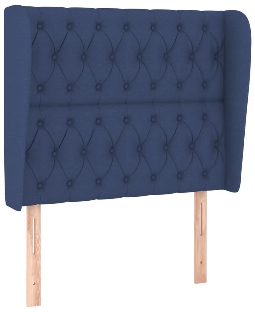 Testiera ad orecchio blu 103x23x118/128 cm in tessuto