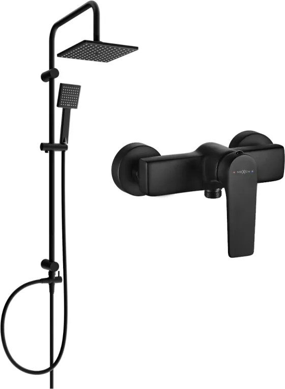 Mexen Tord set doccia a incasso con soffione e miscelatore doccia Lynx, nero - 745940200-70