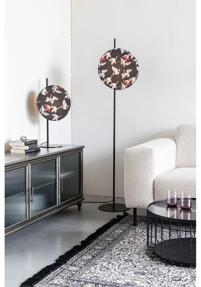 Lampada da terra nera con paralume in tessuto (altezza 158 cm) Jaylee - White Label
