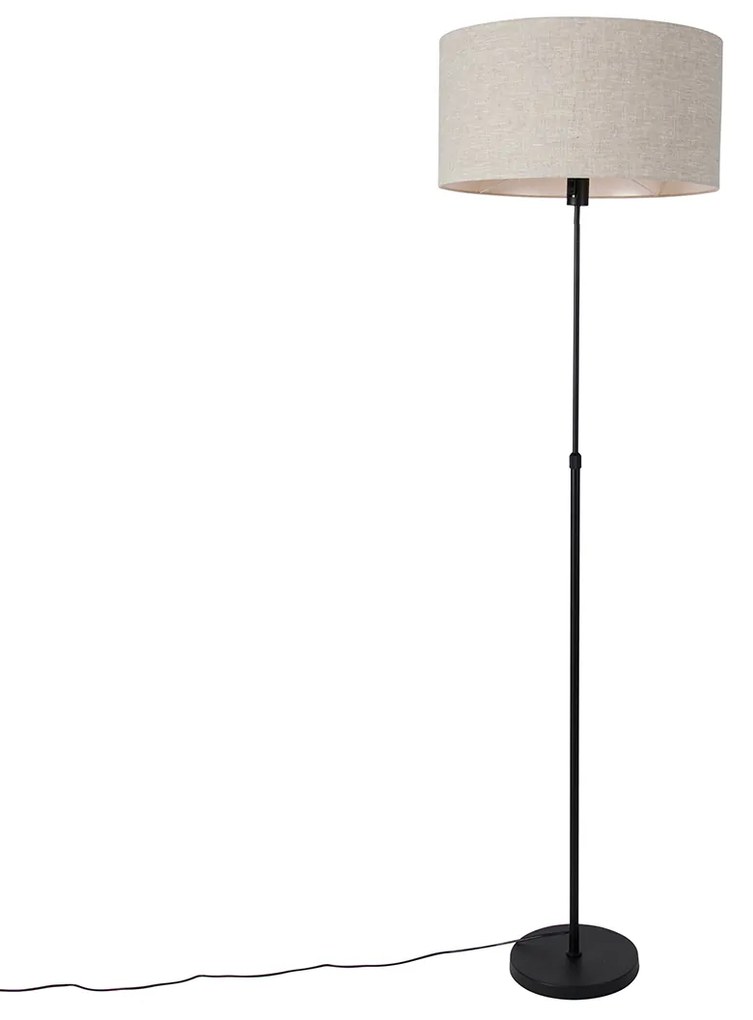 Lampada da terra nera regolabile con paralume grigio chiaro 50 cm - Parte