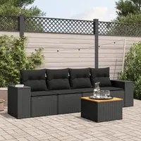 Set Divani da Giardino 5 pz con Cuscini in Polyrattan Nerocod mxl 114082