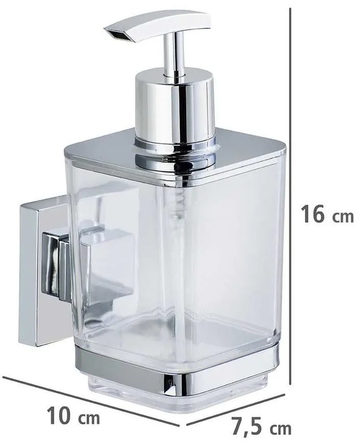 Set di accessori da bagno autoportanti color argento in plastica lucido Quadro - Wenko