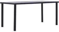 Tavolo da Pranzo Nero e Grigio Cemento 160x80x75 cm in MDF 281859