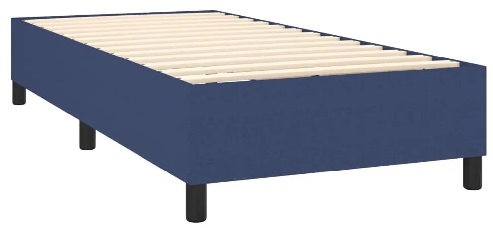 Letto a molle con materasso e led blu 90x190 cm in tessuto