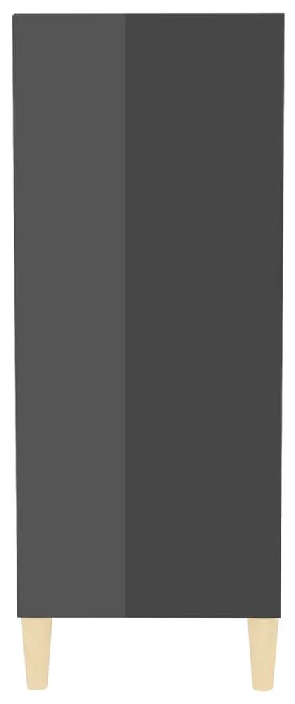 Credenza grigio lucido 57x35x90 cm in truciolato