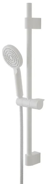 Saliscendi doccia 70 cm regolabile con doccetta tonda in ABS bianco opaco Hidra