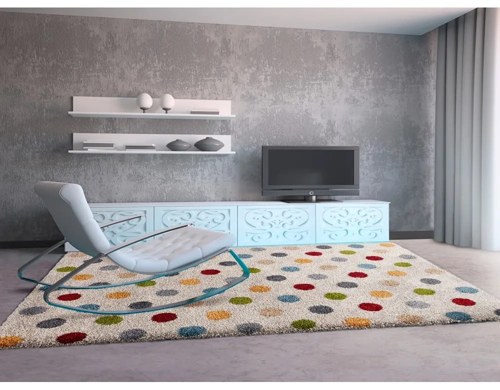 Tappeto crema 160x230 cm Norge Dots - Universal