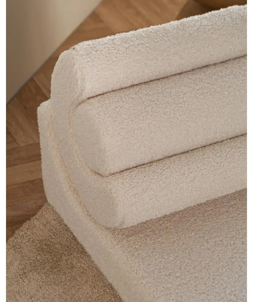 Poltrona per bambini color crema con rivestimento in bouclé Flipster – Wigiwama