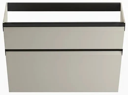 Mobile da bagno sospeso sotto lavabo Fusion L 79.5 x H 60 x P 45.5 cm beige opaco, 2 cassetti